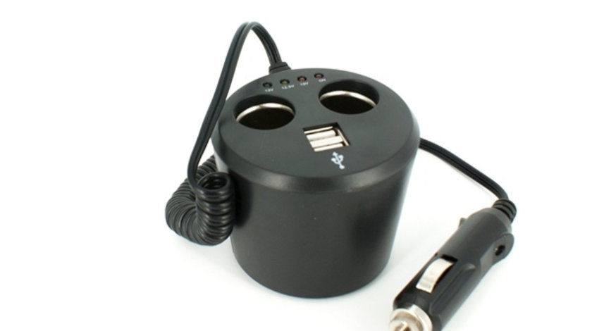 Priza dubla USB + 2xbricheta cu tester baterie cod intern: 830034