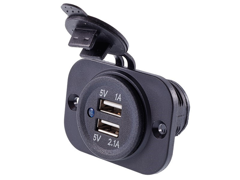 Priza Incorporabila Încărcător 2 x USB 3.1A, 12V / 24V Carmotion 63210