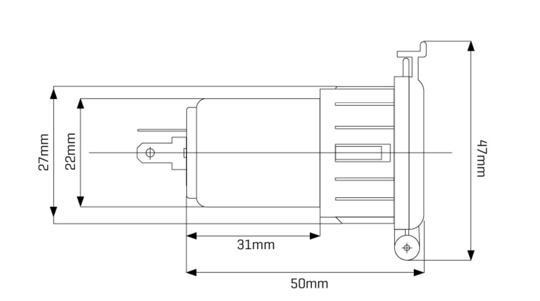 Priza Incorporata Euro 12v Cu Capac Carmotion 58140