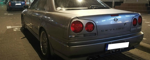 Probabil cea mai rara masina care circula pe strazile din Romania: Nissan Skyline R34 in patru usi