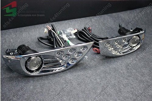 PROIECTOARE CU LED DRL TOYOTA LAND CRUISER PRADO FJ120 2003-2009 CROM