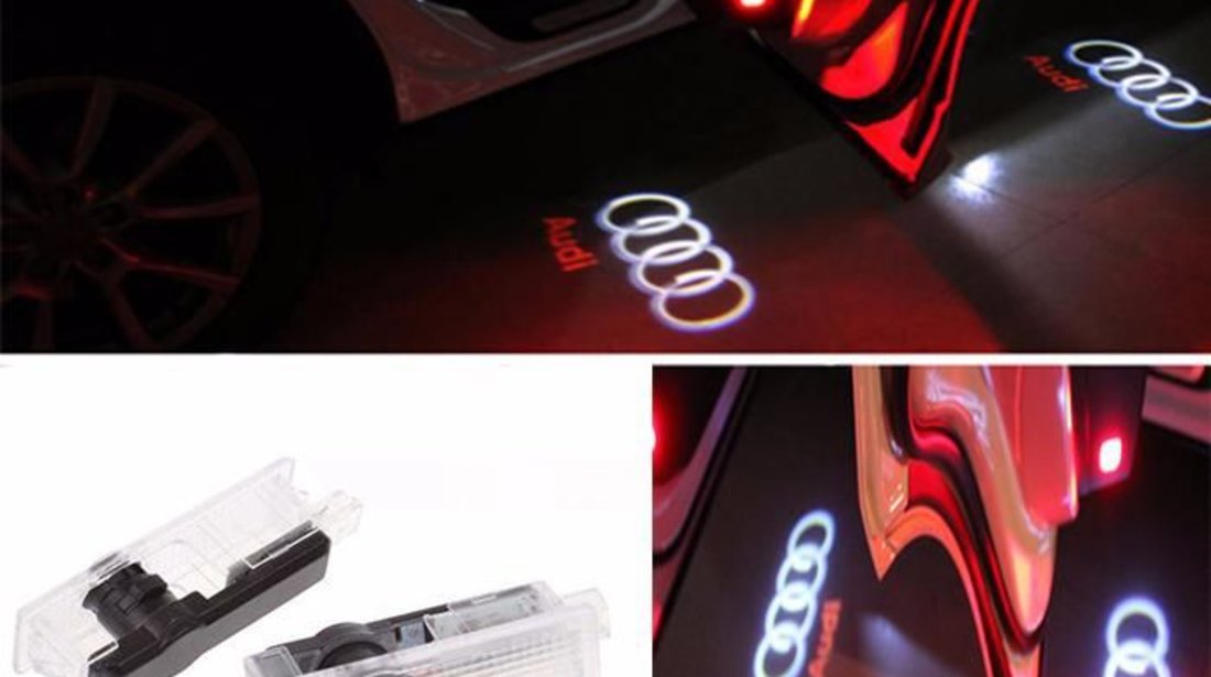 Proiectoare Holograma Led Logo Dedicate Audi - Set 2 buc.- Accesorii Auto