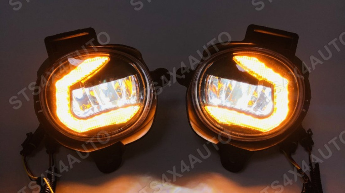 PROIECTOARE LED CU LUMINI DE ZI DRL SI DYNAMIC SEMNALIZARE TOYOTA HILUX VIGO 2012-2015 [V2]