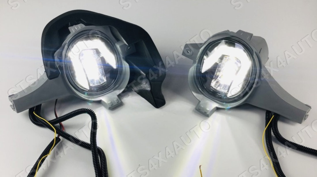 PROIECTOARE LED CU LUMINI DE ZI DRL SI SEMNALIZARE TOYOTA HILUX VIGO 2005-2009 [V2]