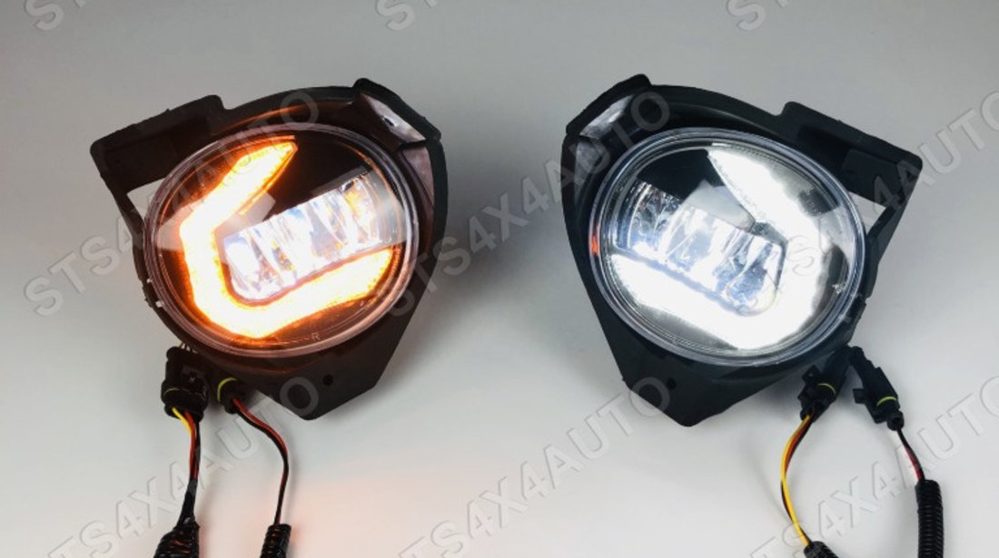 PROIECTOARE LED CU LUMINI DE ZI DRL SI SEMNALIZARE TOYOTA HILUX VIGO 2009-2011 [V2]