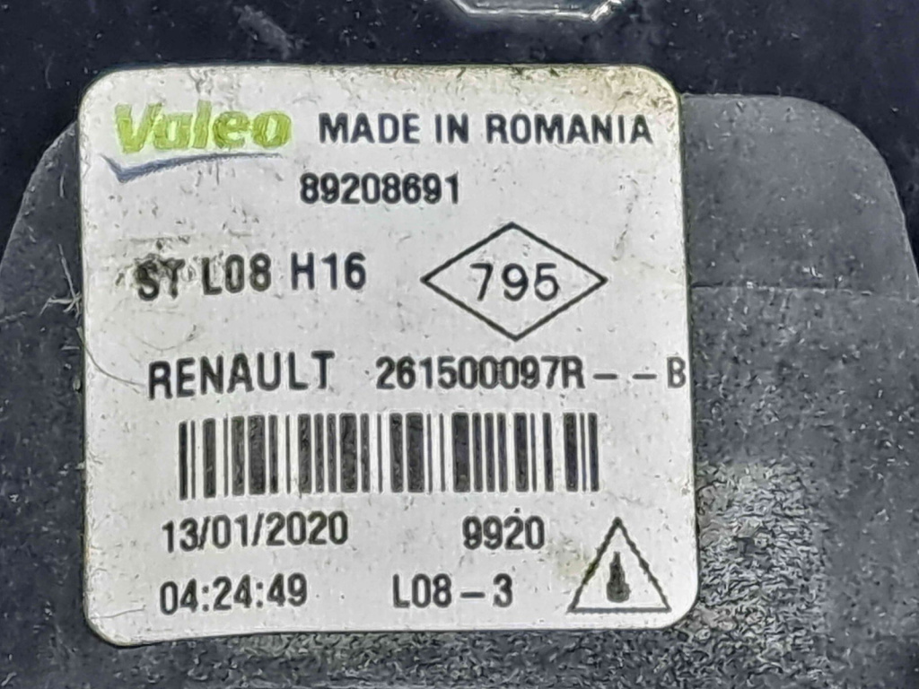 Proiector ceata dreapta Renault Clio 4 [Fabr 2012-prezent] 261500097R