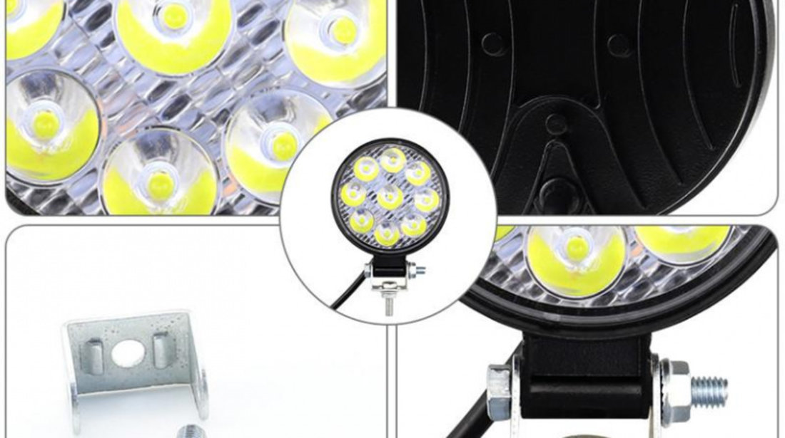 Proiector Led 27W 12/24V 6000K Rotund PL 027