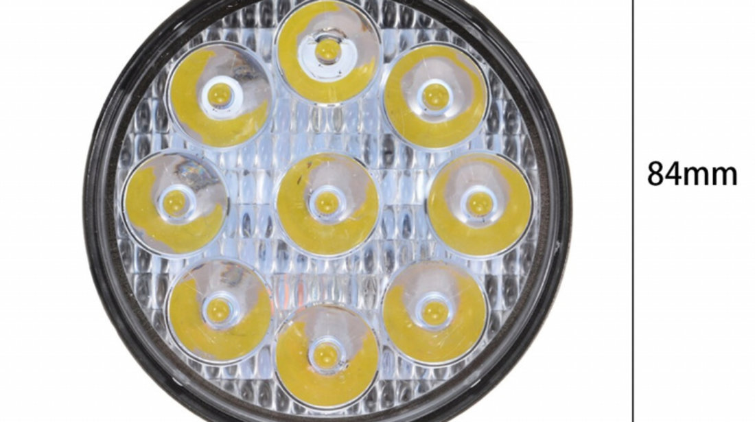 Proiector Led 27W 12/24V 6000K Rotund PL 027