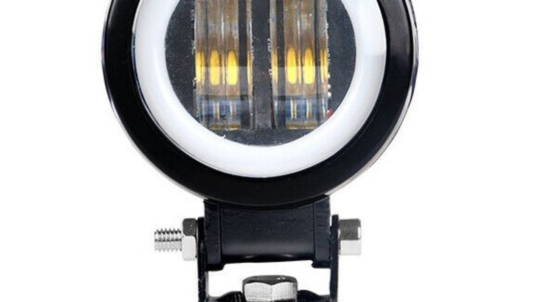 Proiector Led, 7D Optic, 20W, 12V-24V, 7.5CM, Rotund, Pentru ATV, Jeep, Moto, Spot HAL453