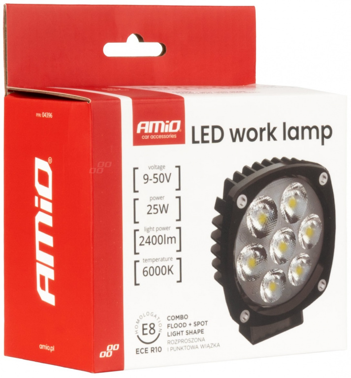 Proiector Led Amio 12V / 24V 25W 2400Lm Alb 6000K 04396