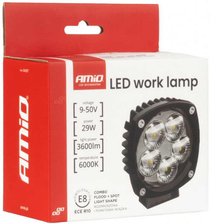 Proiector Led Amio 12V / 24V 29W 3600Lm Alb 6000K 04397