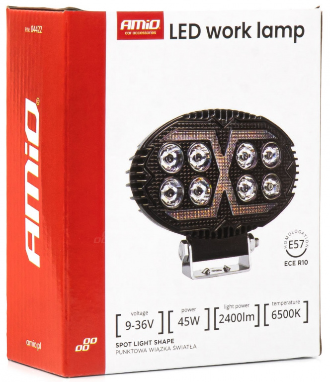 Proiector Led Amio 12V / 24V 45W 2400Lm Alb 6500K / Galben AWL78 04422