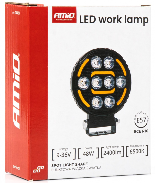Proiector Led Amio 12V / 24V 48W 2400Lm Alb 6500K / Galben AWL80 04424