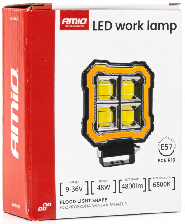 Proiector Led Amio 12V / 24V 48W 4800Lm Alb 6500K / Galben AWL84 04428