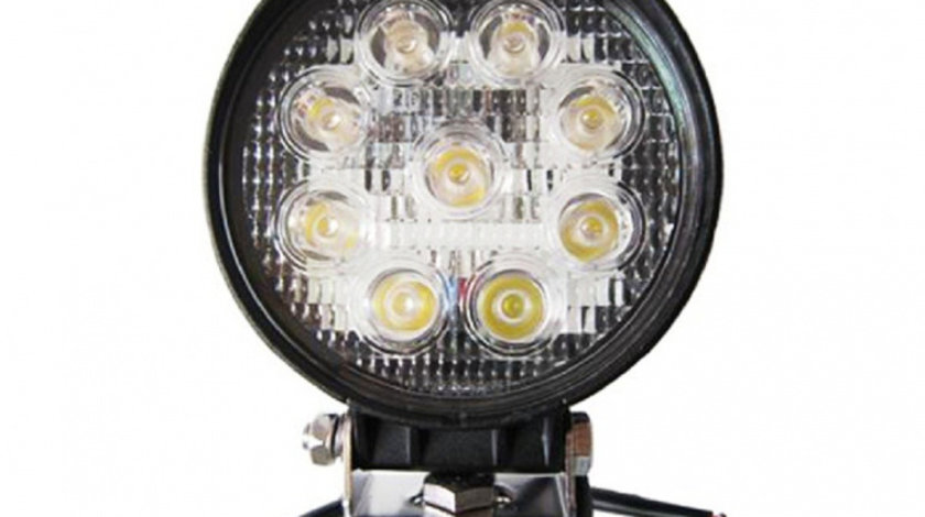 Proiector Led Auto Offroad 27W/12V-24V 1980 Lumeni Rotund Flood Beam 60 Grade 187505