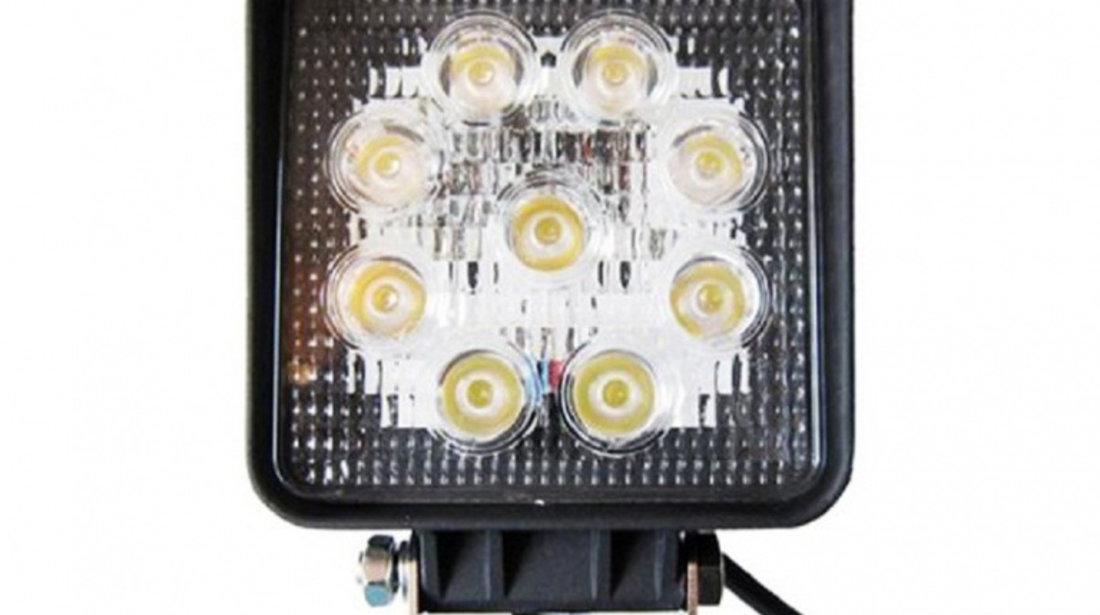 Proiector Led Auto Offroad 27W/12V-24V 1980 Lumeni Patrat Flood Beam 60 Grade 503675