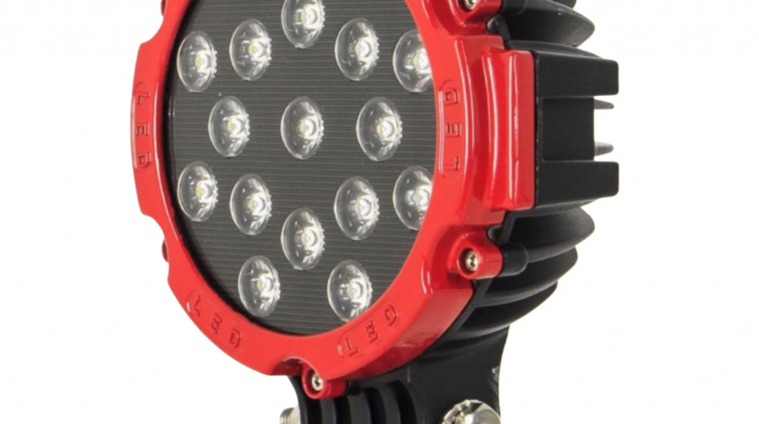 Proiector Led Auto Offroad 51W/12V-24V 3740 Lumeni Rosu Spot Beam 30 Grade 976109