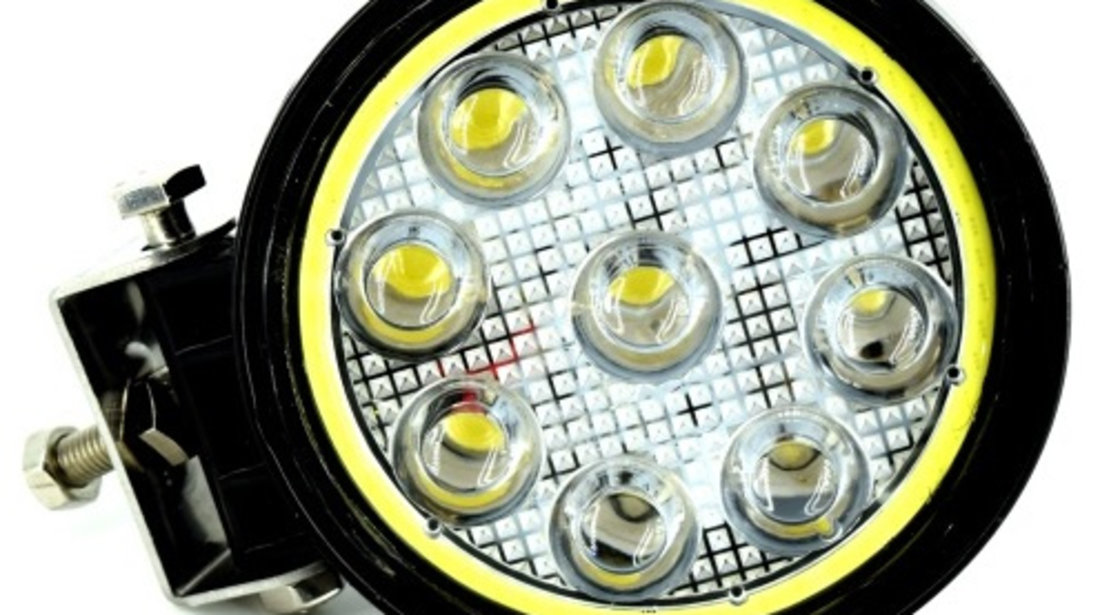 Proiector Led CH07-02 Rotund 27W Cu Angel Eyes Alb Spot Beam 30° 12/24V​ LW015 051017-1