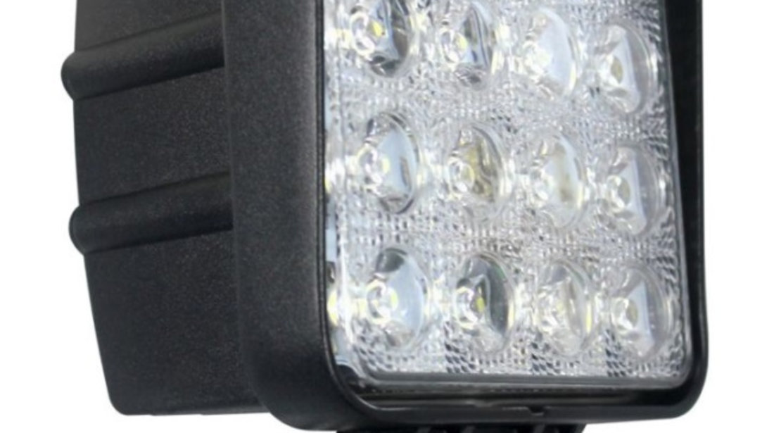 Proiector Led Off-Road 48W 12V-24V, 1440 Lumeni, Patrat, Spot Beam 30° HAL144