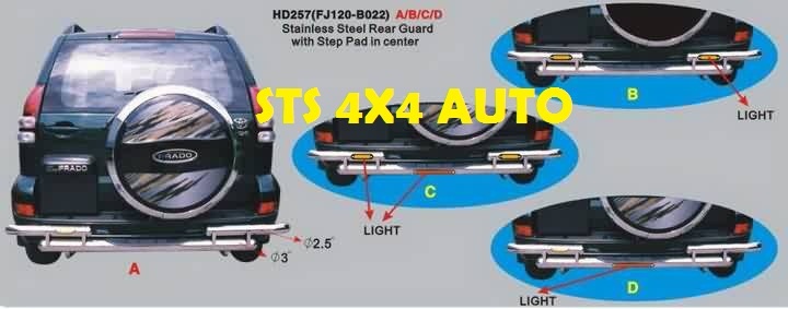 PROTECTIE BARA SPATE DIN INOX TOYOTA LAND CRUISER FJ120 03-09 CU LED