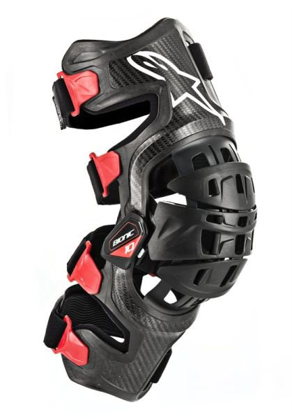 Protectie Genunchi Unisex Moto Alpinestar Bionic-10 Carbon Negru / Rosu Marimea L 650031913L