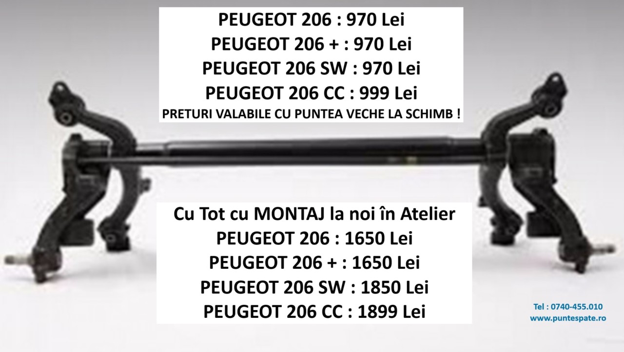 Punte Spate Peugeot 206 ,INOITE ,DE LA 550 RON , Garantie 2 Ani