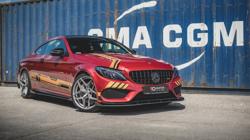 Racing Durability Prelungire Bara Fata Splitere Lip + Flaps Mercedes - AMG C43 Coupe C205 MEC20543AMGCNC-FD1B+FSF1G