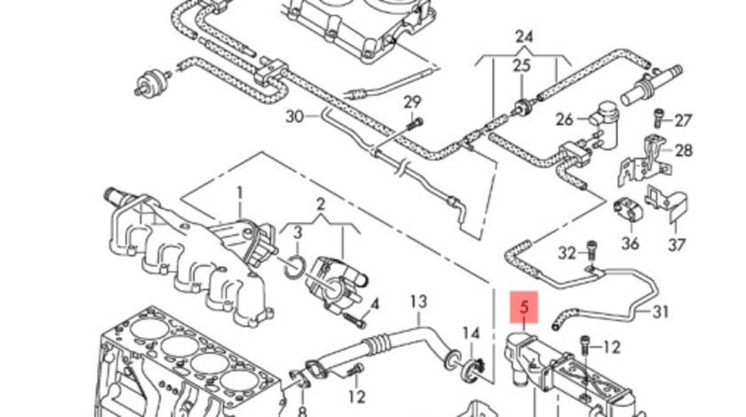 Racitor gaze 1.6 TDI CAY Volkswagen Golf 6 2010 2011 OEM 03L131512AT