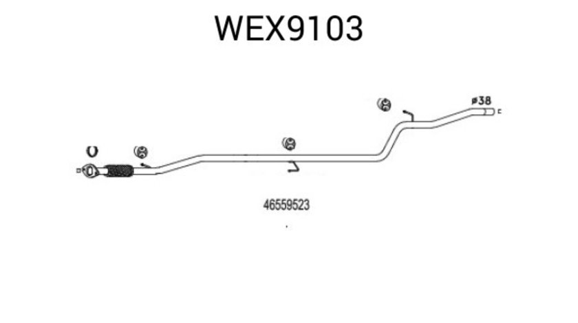 Racord evacuare FIAT DOBLO Cargo (223) (2000 - 2016) QWP WEX9103 piesa NOUA