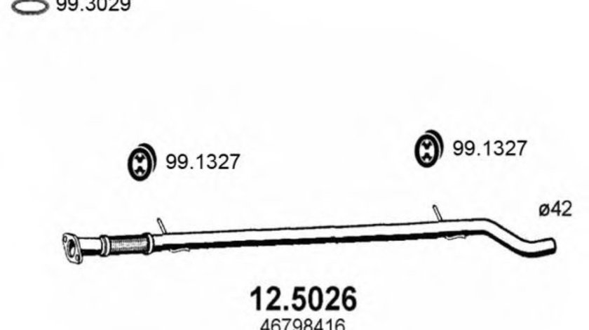 Racord evacuare FIAT PUNTO (188) (1999 - 2016) ASSO 12.5026 piesa NOUA