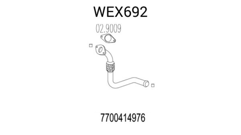 Racord evacuare RENAULT CLIO II (BB0/1/2, CB0/1/2) (1998 - 2005) QWP WEX692 piesa NOUA