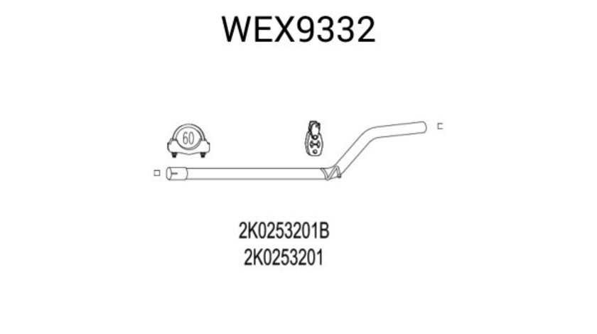 Racord evacuare VW CADDY III Caroserie (2KA, 2KH, 2CA, 2CH) (2004 - 2016) QWP WEX9332 piesa NOUA