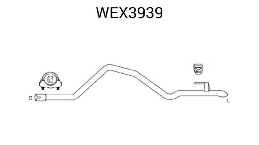Racord evacuare VW LT II caroserie (2DA, 2DD, 2DH) (1996 - 2006) QWP WEX3939 piesa NOUA