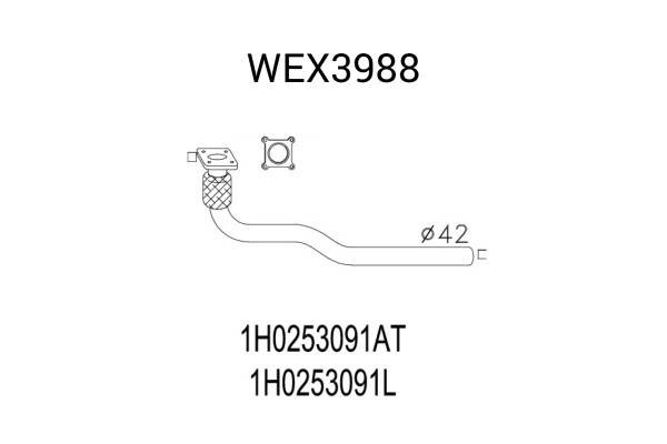 Racord evacuare VW VENTO (1H2) (1991 - 1998) QWP WEX3988 piesa NOUA