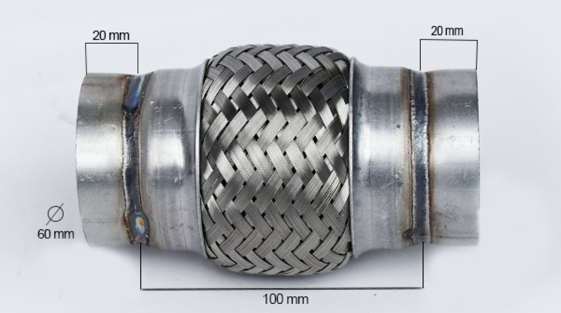 RACORD FLEXIBIL INNER & OUTER BRAID (B) 60X100 MM FLANK 62067 <br>