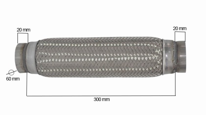 RACORD FLEXIBIL INNER & OUTER BRAID (B) 60X300 MM FLANK 67815 <br>