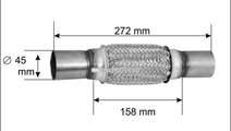 Racord flexibil toba esapament 45 x 272 mm BOSAL 2...