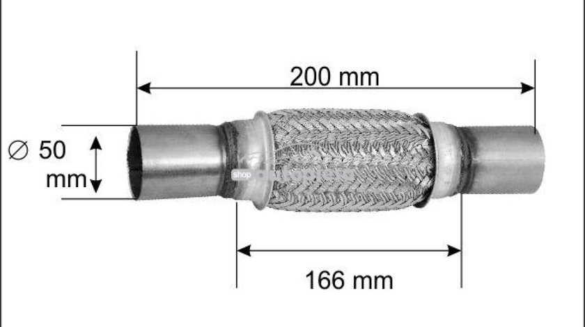 Racord flexibil toba esapament 50 x 200 mm BOSAL 265-319 piesa NOUA