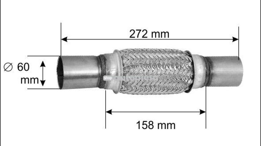 Racord flexibil toba esapament 60 x 272 mm BOSAL 265-629 piesa NOUA