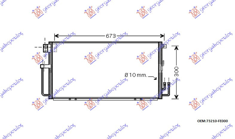 Radiator Ac/ 00-02 2 0 Wrx ()65x31x16) - Subaru Impreza 2001 , 73210-Fe001