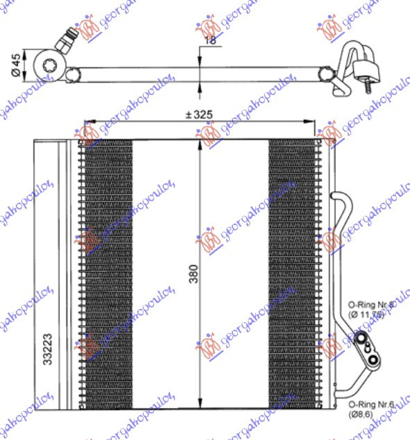 Radiator Ac/ -02 (32 5x38 3x2 0) - Smart Fortwo 1998 , 0001632v003