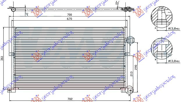 Radiator Ac/ 02- (63x36x1 7) - Ford Mondeo 2000 , 1152429
