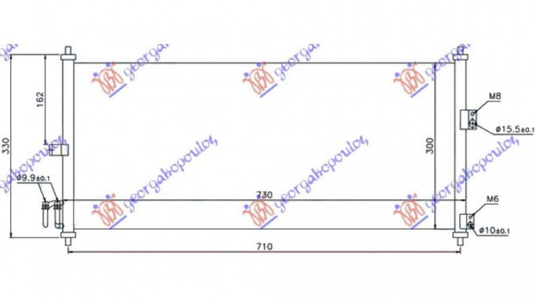 Radiator Ac/ 02- (69x30) - Nissan Almera (N16) H/B2000 2001 , 92100-Bm407