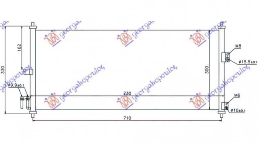 Radiator Ac/ 02- (69x30) - Nissan Almera (N16) H/B2000 2001 , 92100-Bm407