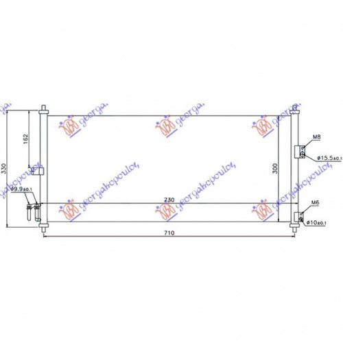 Radiator Ac/ -02 Petr/Dsl (69x29 4) - Nissan Almera (N16) H/B2000 2001 , 92110-Bm400