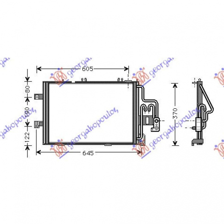 Radiator Ac/ -03 (54x38x1 6) - Opel Combo 2000 , 93175776