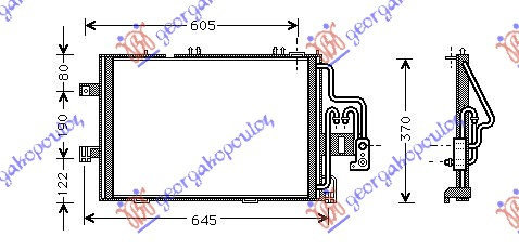 Radiator Ac/ -03 (54x38x1 6) - Opel Corsa C2000 2001 , 93175776