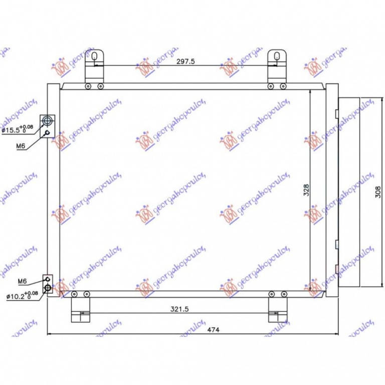 Radiator Ac/ 1 0-1 2 Benzina (550x350x16) - Opel Agila 2008 , 9531051k00