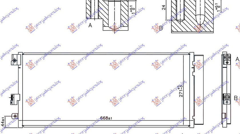 Radiator Ac/ 1 0/1 4 Turbo Benzina (637x280x12) - Opel Adam 2012 , 1850742