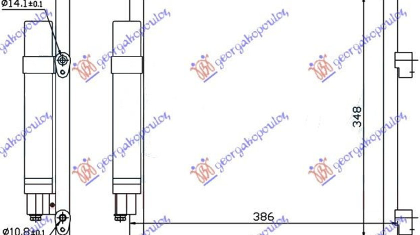 Radiator Ac/ 1 0 Benzina-1 4 Diesel Hdi (350x330x16) - Citroen C1 2006 , 6455ef